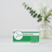 Grünes Weiß verblaßt Kleiderbügel-Visitenkarten Visitenkarte (Stehend Vorderseite)