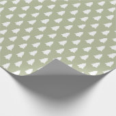 Grünes weiße Weihnachtsbaummuster Geschenkpapier (Ecke)