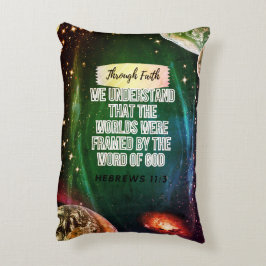 Grünes, weißes Akzent Kissen