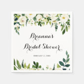 Grünes Weißes Brautparty Serviette (Vorderseite)