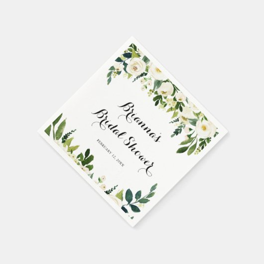 Grünes Weißes Brautparty Serviette (Ecke)