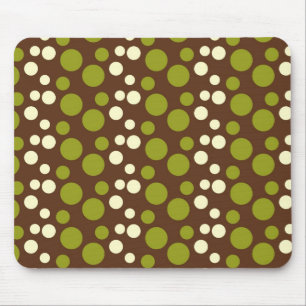 Grünes weißes Brown-Tupfen-Muster Mousepad