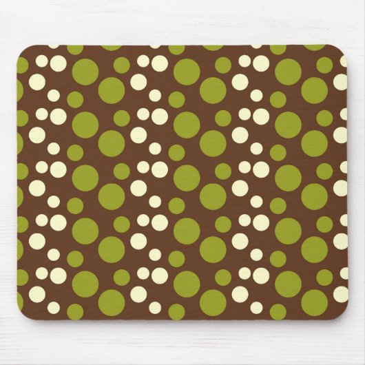 Grünes weißes Brown-Tupfen-Muster Mousepad (Vorne)