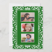 Grünes, weißes Folkloremuster Feiertagskarte (Rückseite)