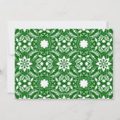 Grünes, weißes Folkloremuster Feiertagskarte (Rückseite)