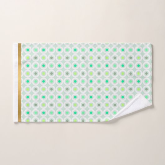 GRÜNES WEISSES GEOMETRISCHES SET BADEZIMMER (Handtuch)