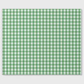 Grünes weißes Gingham-Karo-Muster Geschenkpapier (Flach)