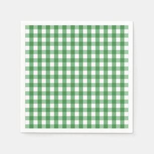 Grünes weißes Gingham-Karo-Muster Serviette