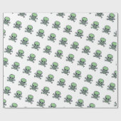 Grünes, weißes glänzendes Papier Geschenkpapier (Flach)