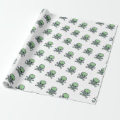 Grünes, weißes glänzendes Papier Geschenkpapier (Ungerollt)