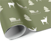 Grünes weißes Hirschrottentuch Weihnachtsgeschmack Geschenkpapier (Rolleneckpunkt)