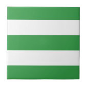 Grünes weißes, horizontales Streifenmuster Fliese (Vorderseite)