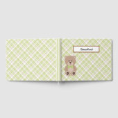 GRÜNES WEISSES KARIERTES PATTER MIT TEDDY-BAR GÄSTEBUCH (Voll)