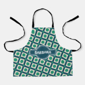Grünes, weißes Minimalmuster Schürze (Vorderseite)