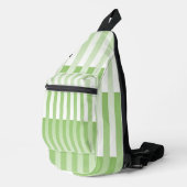 Grünes, weißes Muster Crossbody Bag (Rechte Ecke)