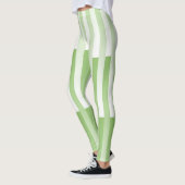 Grünes, weißes Muster Leggings (Links)