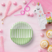 Grünes, weißes Muster Pappteller (Party)