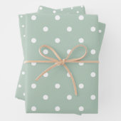 Grünes weißes Party Geschenkpapier Set (Beispiel)