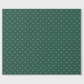 Grünes Weißes Polka Dot Weihnachtswrapping Geschenkpapier (Flach)