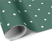 Grünes Weißes Polka Dot Weihnachtswrapping Geschenkpapier (Rolleneckpunkt)