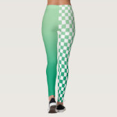 Grünes, weißes Prüfmuster für Monogramm Leggings (Rückseite)