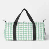 Grünes weißes Schachbrett Diamantmuster Duffle Bag (Vorderseite)
