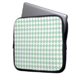 Grünes weißes Schachbrett Diamantmuster Laptopschutzhülle (Vorderseite Links)