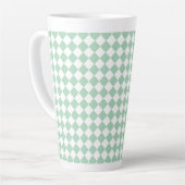 Grünes weißes Schachbrett Diamantmuster Milchtasse (Linke Ecke)