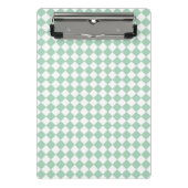 Grünes weißes Schachbrett Diamantmuster Mini Klemmbrett (Vorderseite)