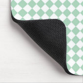 Grünes weißes Schachbrett Diamantmuster Mousepad (Ecke)