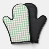 Grünes weißes Schachbrett Diamantmuster Ofenhandschuh (Vorderseite/Rückseite)