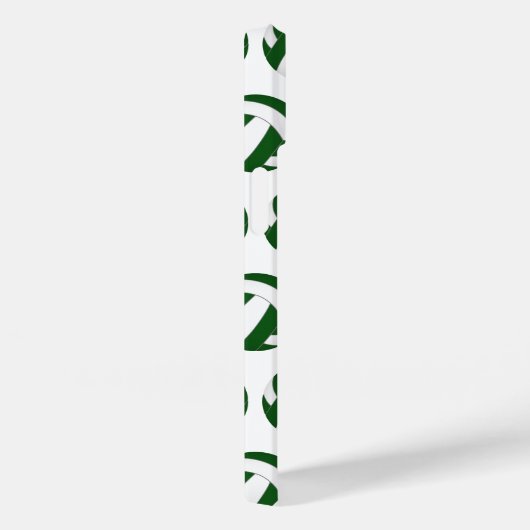 grünes weißes Volleyballmuster mit Monogramm Case-Mate iPhone Hülle (Rückseite / Rechts)