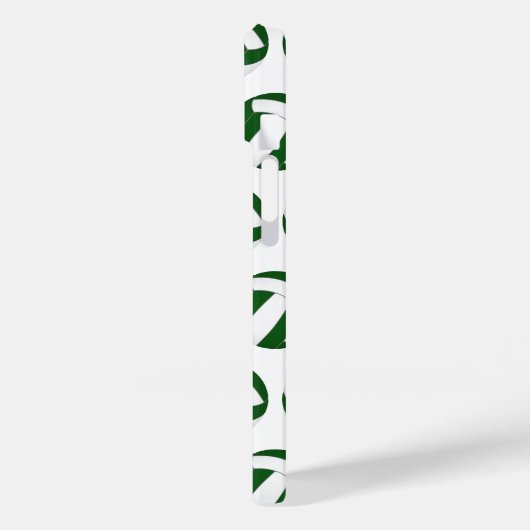 grünes weißes Volleyballmuster mit Monogramm Case-Mate iPhone Hülle (Rückseite / Links)