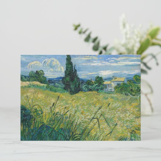 Grünes Weizenfeld mit Cypress | Vincent van Gogh (Stehend Vorderseite)