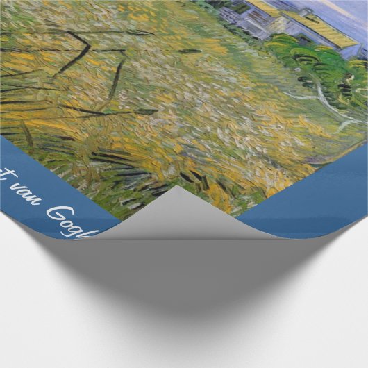 Grünes Weizenfeld mit Cypress, Vincent van Gogh. Geschenkpapier (Ecke)