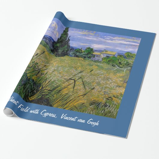 Grünes Weizenfeld mit Cypress, Vincent van Gogh. Geschenkpapier (Ungerollt)
