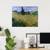 Grünes Weizenfeld mit Cypress - Vincent van Gogh Poster (Heimbüro)