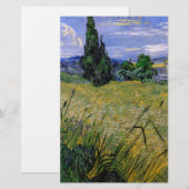 Grünes Weizenfeld mit Cypress von Van Gogh. Briefpapier (Vorne/Hinten)