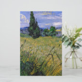 Grünes Weizenfeld mit Cypress von Van Gogh. Briefpapier (Stehend Vorderseite)