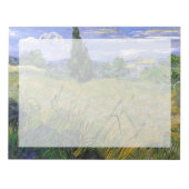 Grünes Weizenfeld mit Cypress von Van Gogh. Notizblock (Vorderseite)