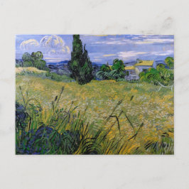 Grünes Weizenfeld mit Cypress von Van Gogh. Postkarte