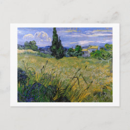 Grünes Weizenfeld mit Cypress von Van Gogh. Postkarte