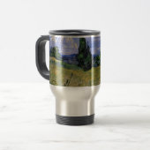Grünes Weizenfeld mit Cypress von Van Gogh. Reisebecher (Vorderseite Links)