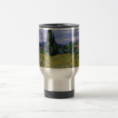 Grünes Weizenfeld mit Cypress von Van Gogh. Reisebecher (Mittel)
