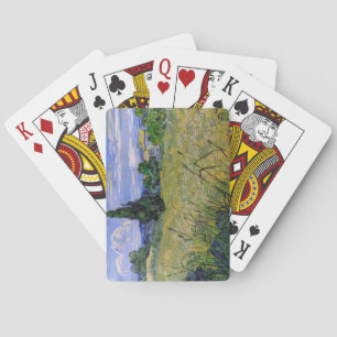 Grünes Weizenfeld mit Cypress von Van Gogh. Spielkarten