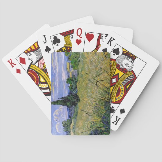 Grünes Weizenfeld mit Cypress von Van Gogh. Spielkarten (Rückseite)