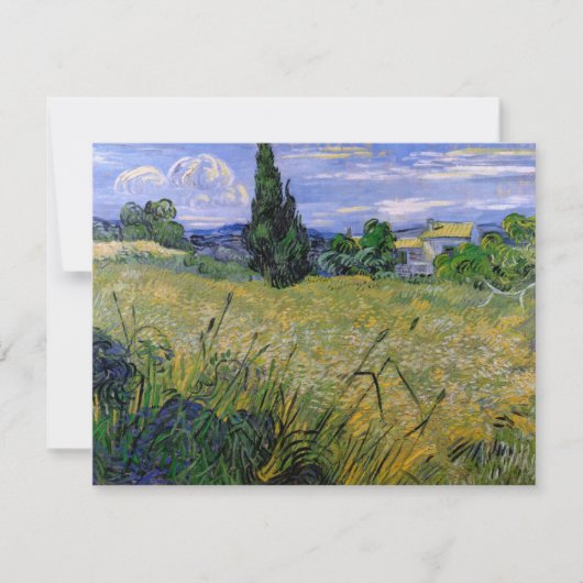 Grünes Weizenfeld mit Cypress von Vincent van Gogh (Vorderseite)