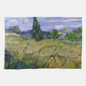 Grünes Weizenfeld mit Cypress von Vincent van Gogh Geschirrtuch (Horizontal)