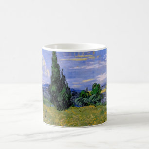 Grünes Weizenfeld mit Cypress von Vincent van Gogh Kaffeetasse