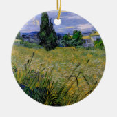 Grünes Weizenfeld mit Cypress von Vincent van Gogh Keramik Ornament (Vorne)